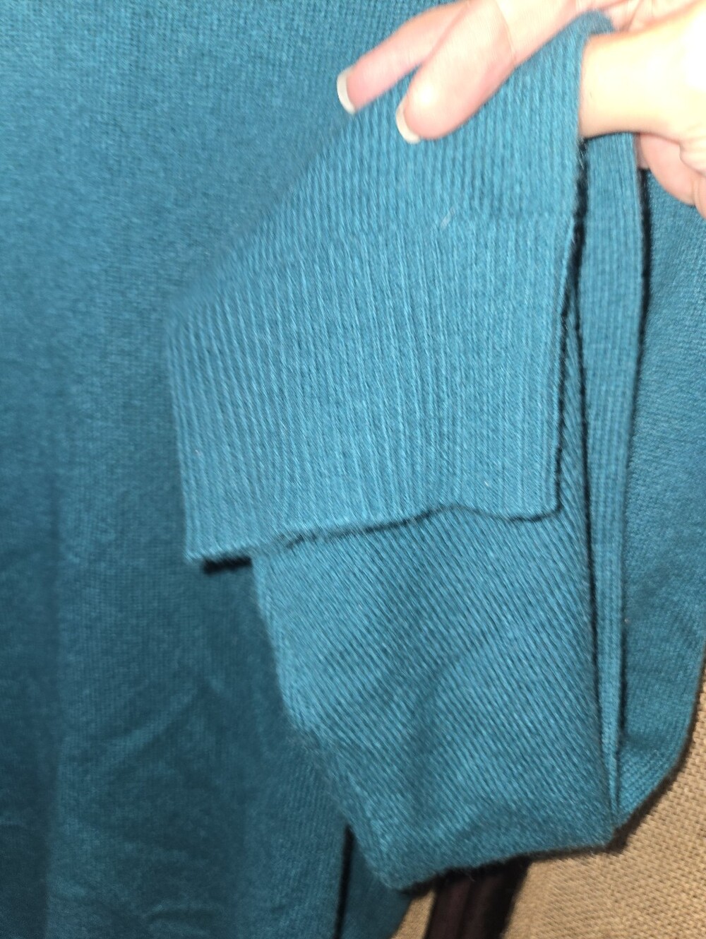 NWOT The Commons 100% Cashmere Peacock Green Sweater Size Large - Picture 4 of 11